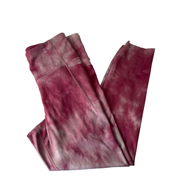Gap Fit Women's M High Waist Power Fit Pocket Legging Berry Pink Tie Dye Workout - Picture 1 of 5